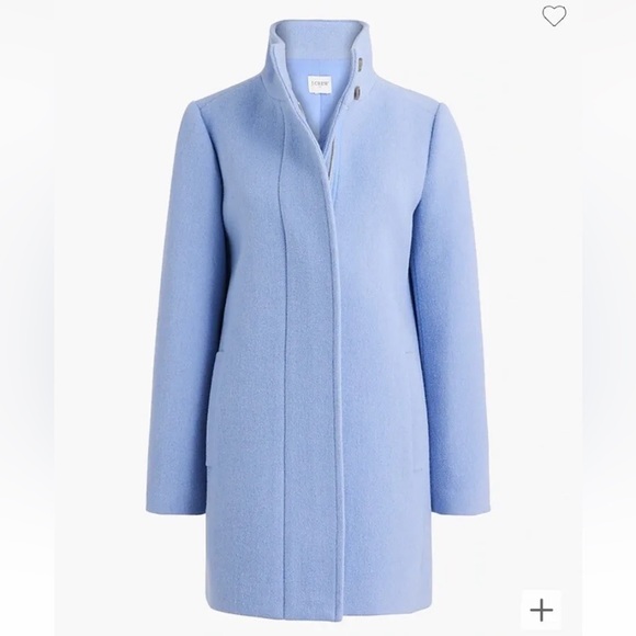 $298 J.Crew Factory Womens Button Neck Dusty Periwinkle Blue City Coat Sz 4 New - Picture 1 of 11